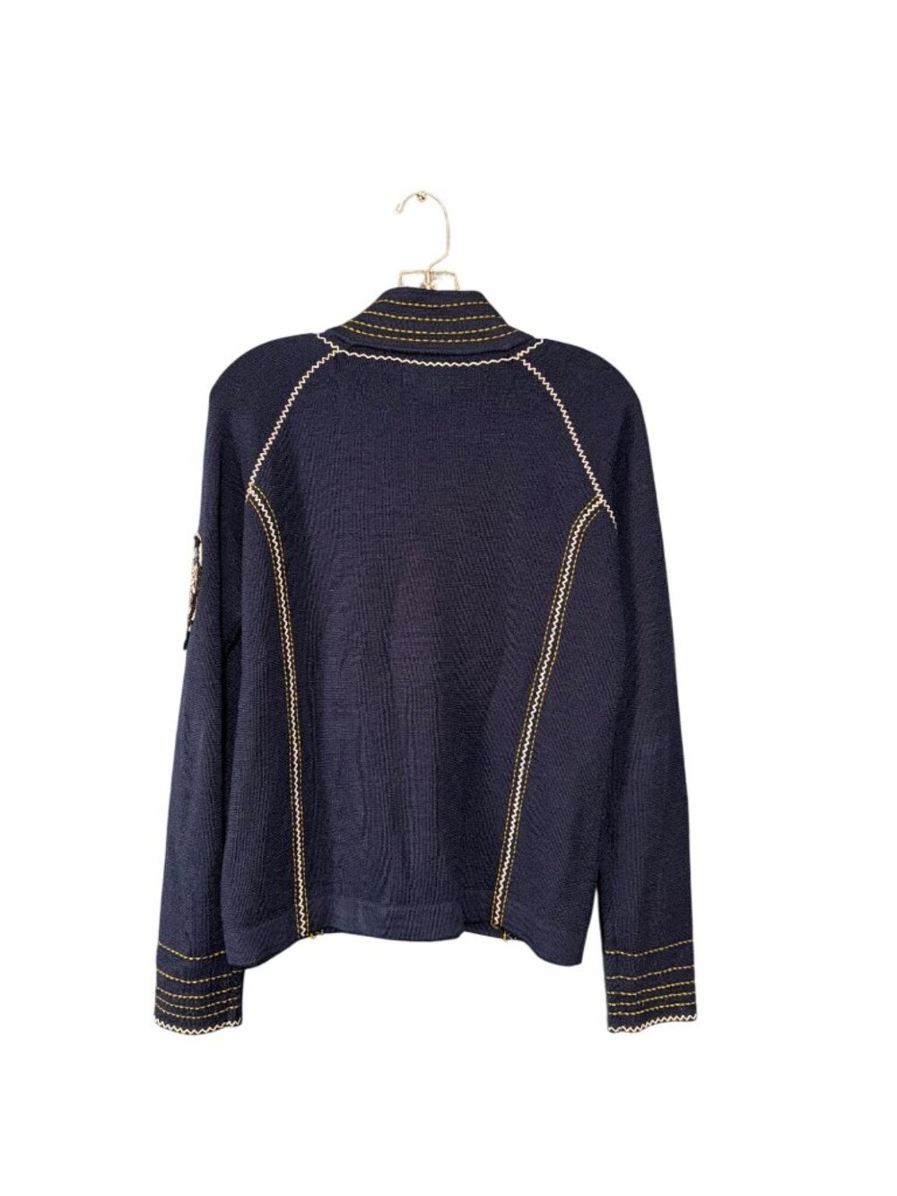 Icelandic Design Navy Embroidered Zip Cardigan - Picture 2 of 9